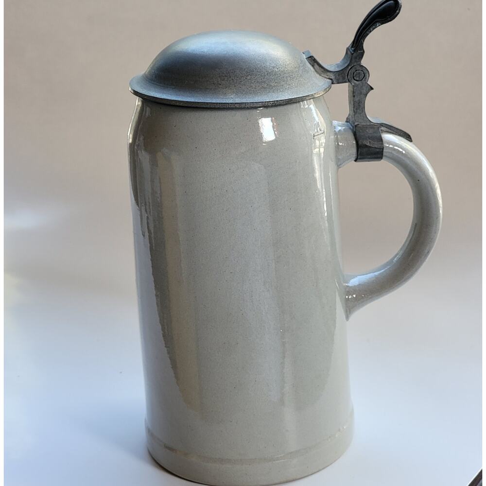 Vintage German Beer Stein 7.5" Pewter Lid Made in Germany Collectible Barware